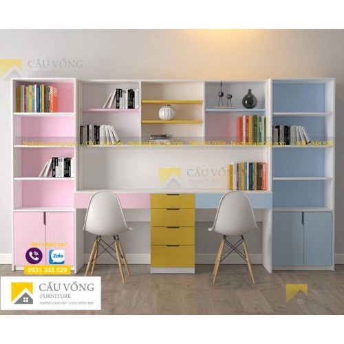 Bàn học kết hợp giá sách BHE95